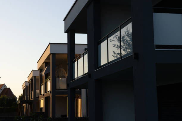 Modern residential buildings with contemporary architecture